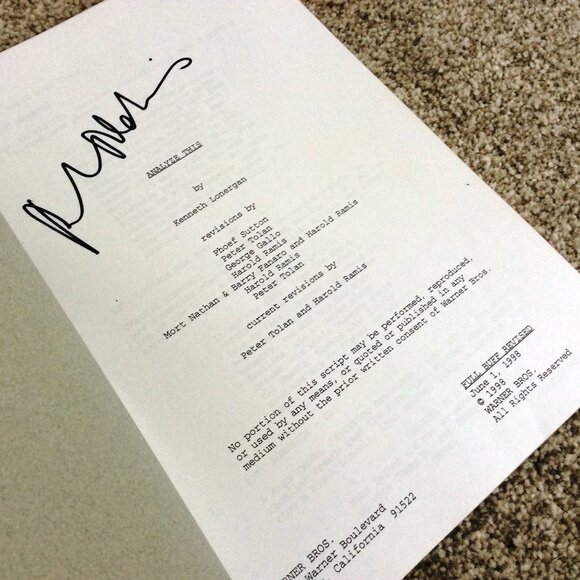 ROBERT DE NIRO Autograph Signed Movie Script ANALYZE THIS Tribeca - Picture 2 of 5